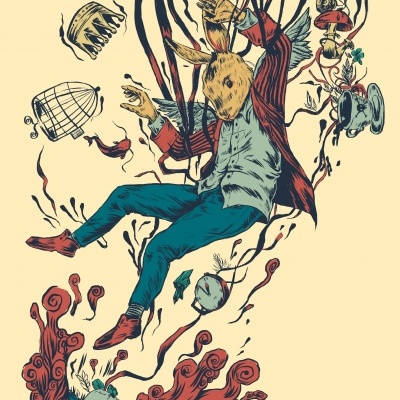 ILUSTRAÇÃO " DOWN THE RABBIT HOLE " NICOLAE NEGURÃ