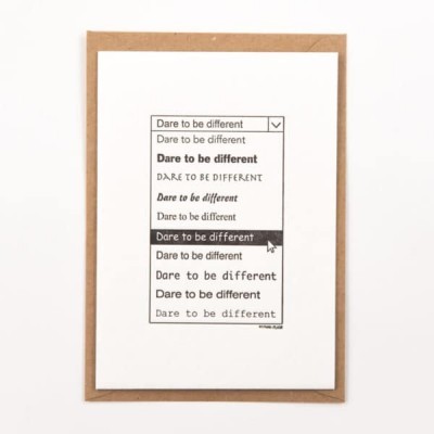 POSTAL "DARE TO BE DIFFERENT" STUDIO FLASH