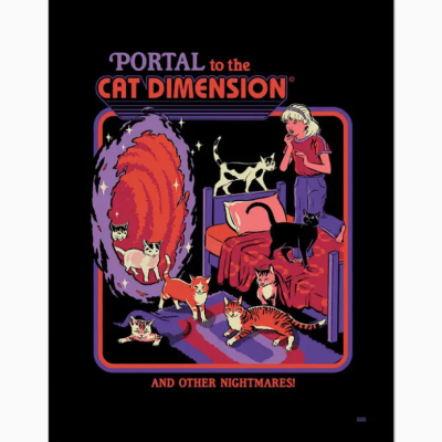 POSTER 30x40 COM MOLDURA "PORTAL CAT DIMENSION" PYRAMID INTERNATIONAL