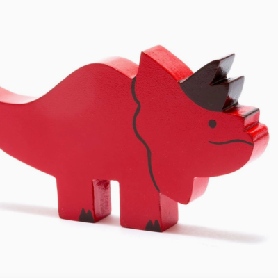 TRICERÁTOPO MADEIRA DINOSSAURO VERMELHO BEST YEARS LTD