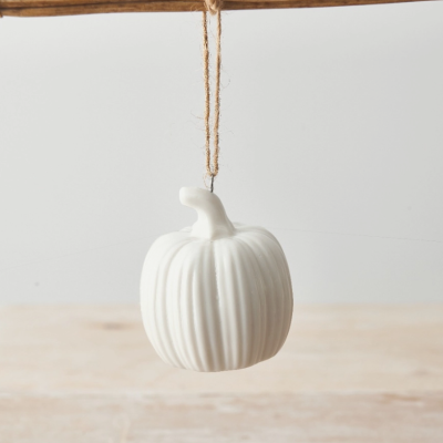 ABÓBORA PENDURADA CERAMICA BRANCA 6,5 CM GAINSBOROUGH GIFTWARE