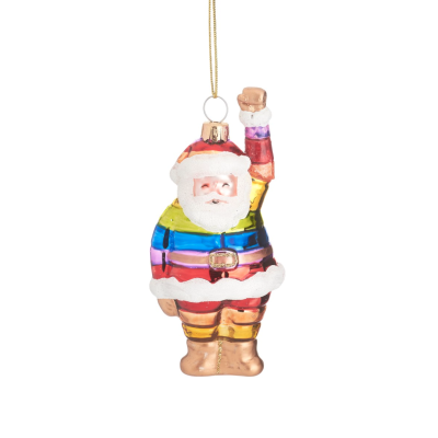 RAINBOW SANTA SHAPED BAUBLE SASS BELLE