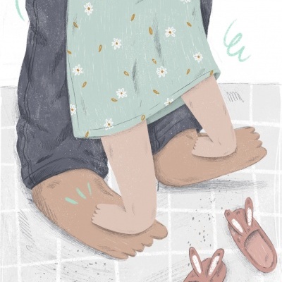 ILUSTRAÇÃO " AS DANÇAS COM O PAI SEM SAIRMOS DO MESMO RITMO. "SARA LOU