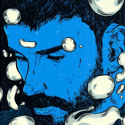 ILUSTRAÇÃO COR AZUL "BUBBLES" NICOLAE NEGURA