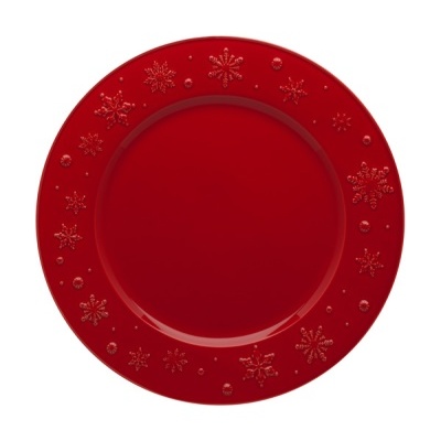 PRATO MARCADOR 34 VERMELHO SNOWFLAKES BORDALLO PINHEIRO
