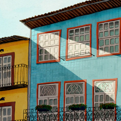 ILUSTRAÇÃO "SMALL STREET OF GUIMARÃES" EVA HALFERS