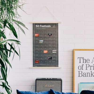 50 MUST-DO POSTER "FESTIVAL TO ATTEND IN A LIFETIME" / INTERACTIVE POSTER DOIY