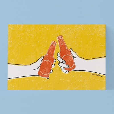 POSTAL "O BRINDE" JOANA MUNDANA