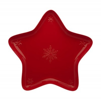 TAÇA ESTRELA 45 VERMELHO SNOWFLAKES BORDALLO PINHEIRO