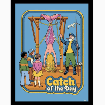 POSTER 30x40 COM MOLDURA "CATCH OF THE DAY" PYRAMID INTERNATIONAL