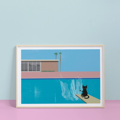 ILUSTRAÇÃO A4 "THE SPLASH CAT" NIASKI