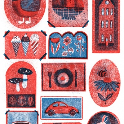 RISOGRAFIA "PRIMEIRAS PALAVRAS" ANA RITA ROBALO