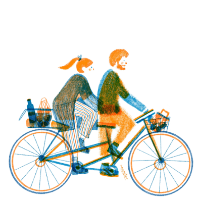 ILUSTRAÇÃO "PASSEIO DE BICICLETA" ANA RITA ROBALO