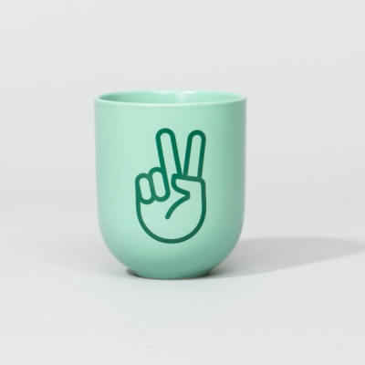 MUG TURQUESA MATT "PEACE" FYNGERS