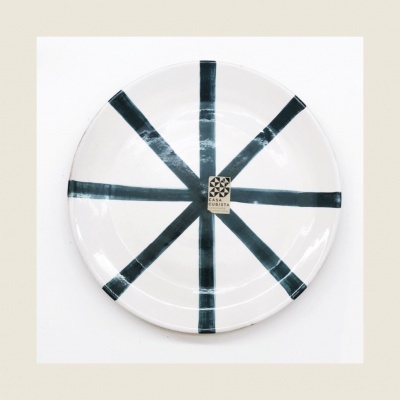 "LARGE PATTERN PLATE  - TEAL" CASA CUBISTA