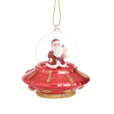 SANTA IN UFO SHAPED BAUBLE SASS BELLE