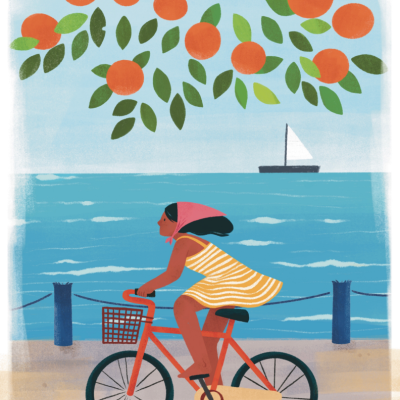 ILUSTRAÇÃO "UMA FUGA DE BICICLETA" RITA RIBEIRO