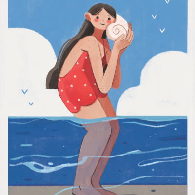 ILUSTRAÇÃO "DENTRO DE UM BÚZIO ESCUTO O MAR" SOFIA MURTEIRA