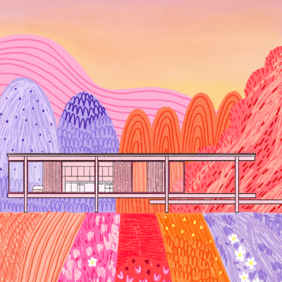 ILUSTRAÇÃO "FARNSWORTH HOUSE" KIKA