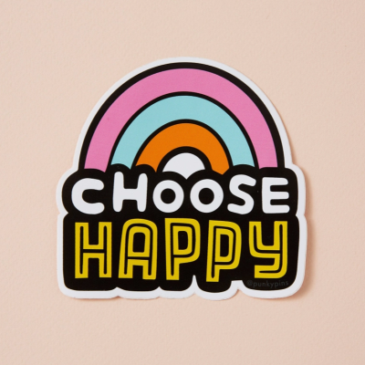 CHOOSE HAPPY VINYL STICKER PUNKY PINS