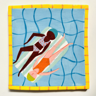 AZULEJO PISCINA AMIGAS KIKA 14X14CM