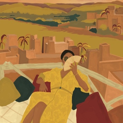 ILUSTRAÇÃO CAFTAN DOURADO GHIZLAINE LAHROUGUI