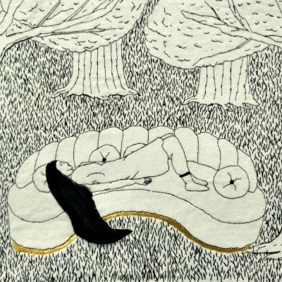 ILUSTRAÇÃO "MULHER NA FLORESTA IX, SÉRIE II" MARTA INÊS