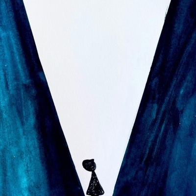 ILUSTRAÇÃO COR AZUL "MY ANXIETY" CATARINA VALE