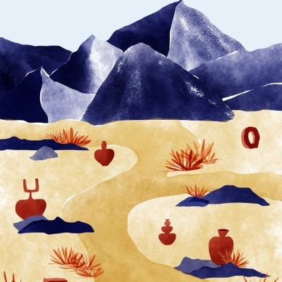 ILUSTRAÇÃO "HIDING UNDER THE MOUNTAIN" EVA HALFERS