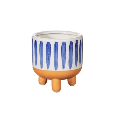 PAROS BLUE STRIPE PLANTER SASS BELLE