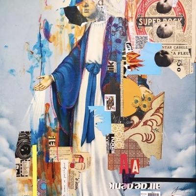 ORIGINAL COM MOLDURA "SANTA COLAGEM" JEFFERSON RIB