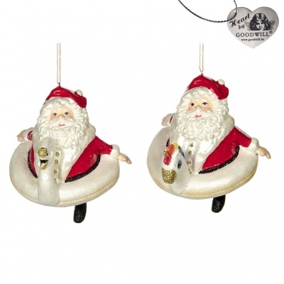 CHUBBY SANTA W/FLOAT ORN