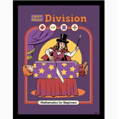 POSTER 30x40 COM MOLDURA "LEARN ABOUT DIVISION" PYRAMID INTERNATIONAL