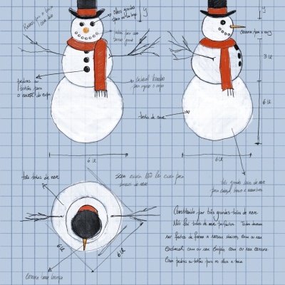 ILUSTRAÇÃO "COMO FAZER UM BONECO DE NEVE" MARIA JOÃO FARIA