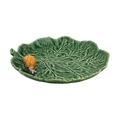 FOLHA COM CARACOL 29 VERDE NATURAL SARDINHEIRA BORDALLO PINHEIRO