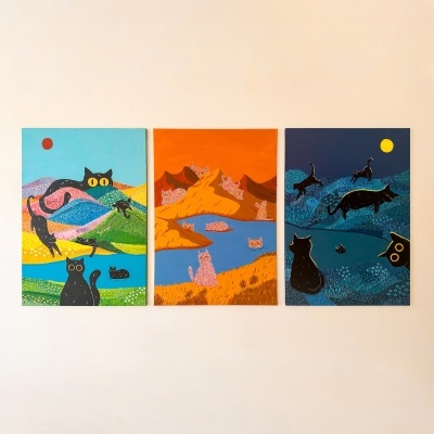 TRÍPTICO "A DAY TRIP TO THE FURRY MOUNTAINS" KIKA E SARA FELGUEIRAS