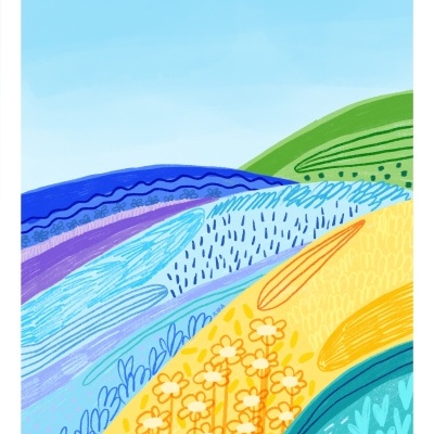 ILUSTRAÇÃO A3 "AZUL EM VIAS DE EXTINÇÃO 3" KIKA