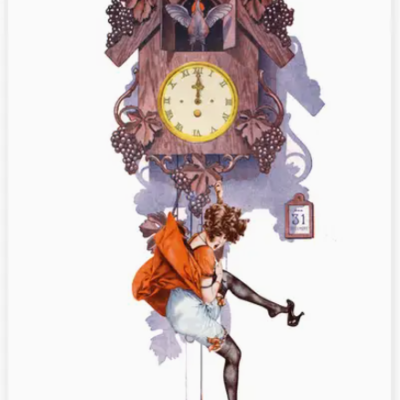 POSTAL "MULHER EM RELÓGIO" LYLIES