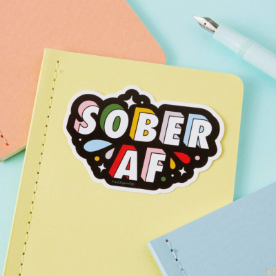 SOBER AF VINYL STICKER PUNKY PINS