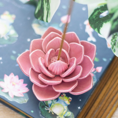 PORTA-INCENSO "WATER LILY" ROSA SOMETHING DIFFERENT