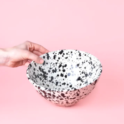 SALADEIRA "GALAXY - BRANCO E PRETO " ALFAR TIERRA COCIDA