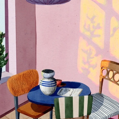 ILUSTRAÇÃO "AFTERNOON BREAK" EVA HALFERS