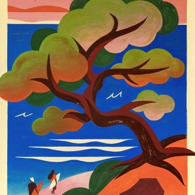 ILUSTRAÇÃO "WALKING DOWN CLIFFS" TYPRU