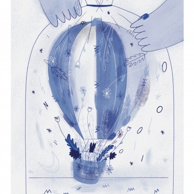 ILUSTRAÇÃO "IN A BOX BLUE" - CATPIVARA