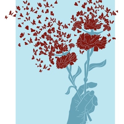 ILUSTRAÇÃO AZUL "CRAVOS" MARIA JOÃO FARIA