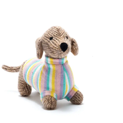 BONECO TRICOTADO SALSICHA COM JUMPER PASTEL BEST YOUTH LTD