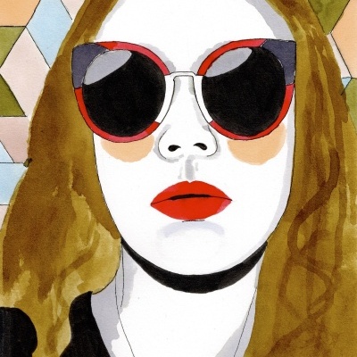 ILUSTRAÇÃO "MULHER DE ÓCULOS VERMELHOS" JOANA NOBREGA