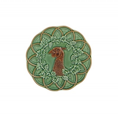 PRATO PÃO BOSQUE VERDE/CASTANHO 15,5 C/FAISÃO BORDALLO PINHEIRO