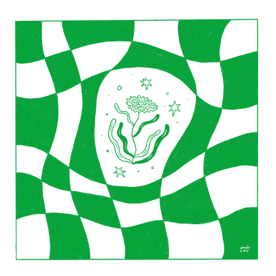 AZULEJO 15X15 "FLOR LIVRE (VERDE)" INÊS LAU