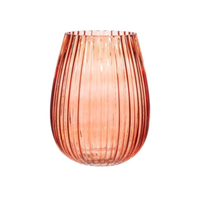 Fluted Glass Vase Amber Sass & Belle